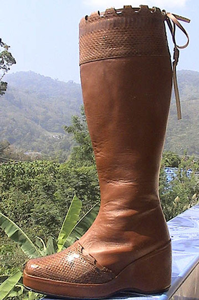 Snake & Cowhide wedge sole Dress Boot ANY SIZE