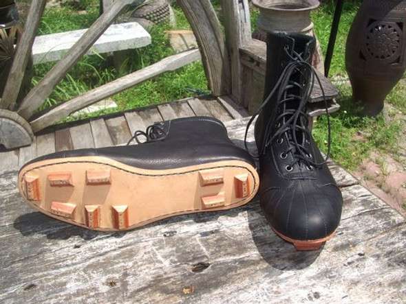 Vintage 1890s Football Shoes with leather Cleats 2