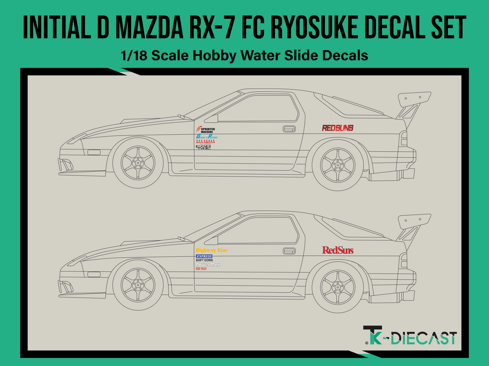 Initial D RX7 Door Decals