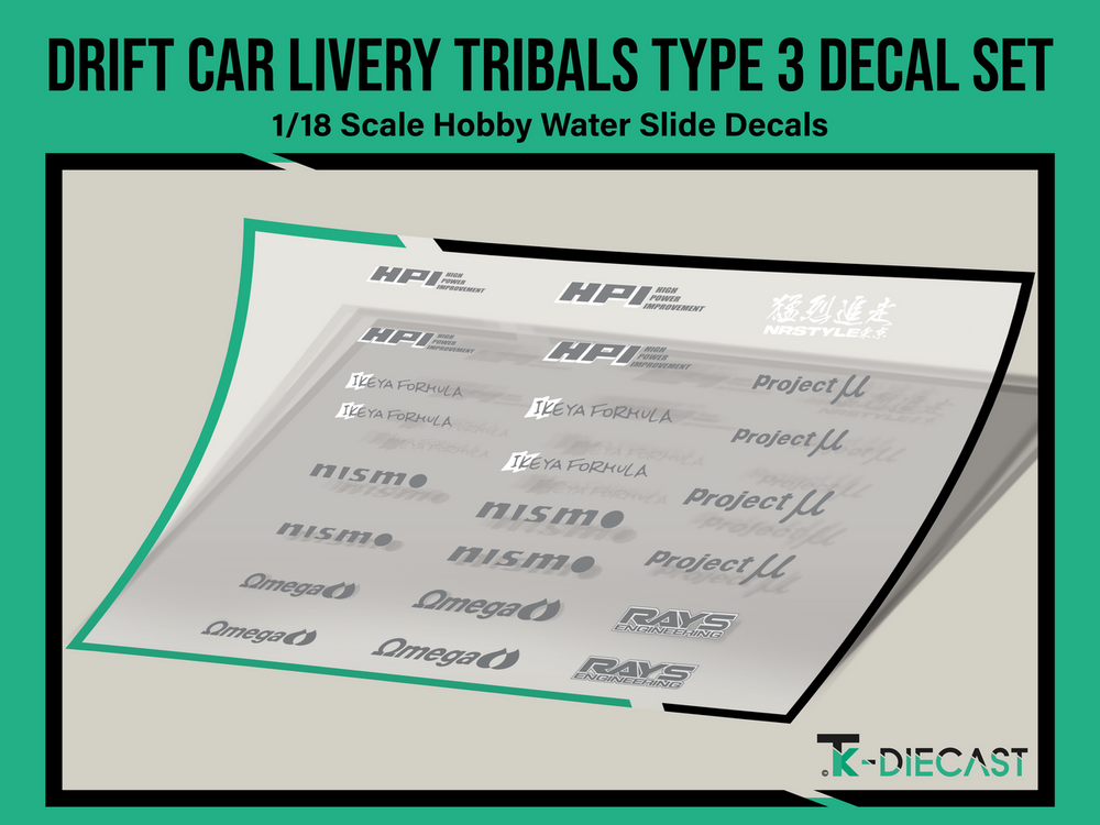 Drift Car Livery Tribals Type 3 Decal Set Signal AUTO 
