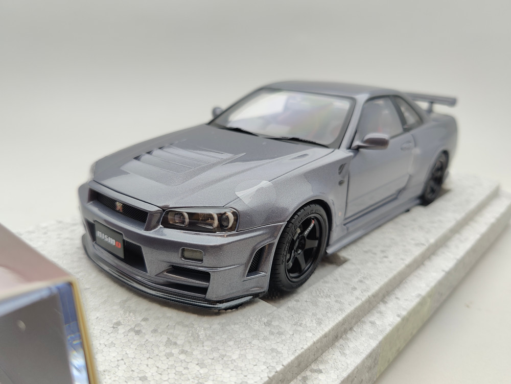 1/18 MotorHelix Nissan Skyline R34 GT-R CRS Gunmetall - Tk Diecast