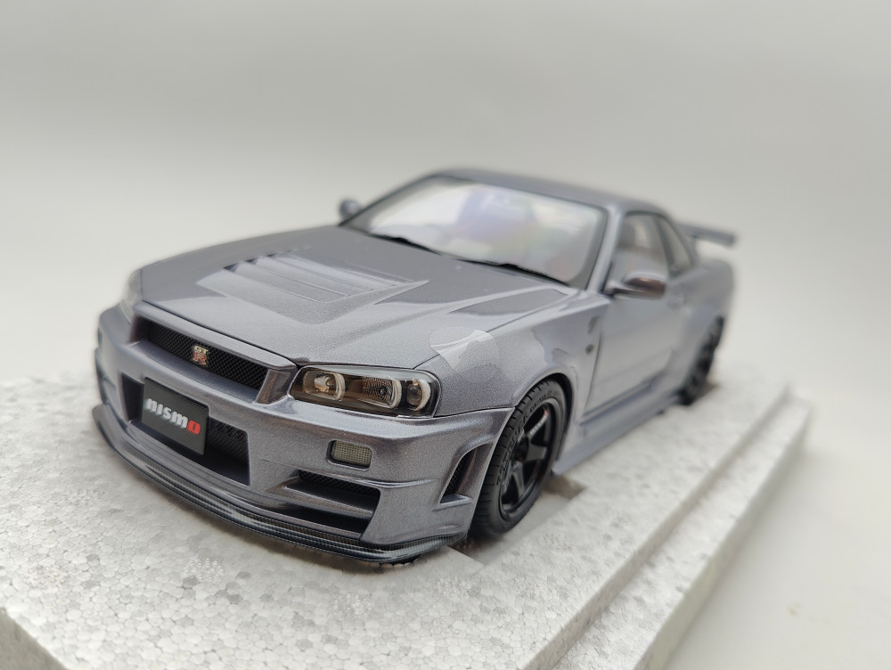 1/18 MotorHelix Nissan Skyline R34 GT-R CRS Gunmetall - Tk Diecast