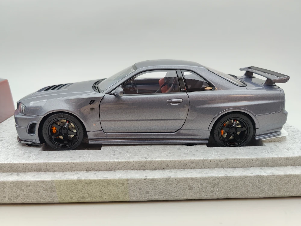 1/18 MotorHelix Nissan Skyline R34 GT-R CRS Gunmetall - Tk Diecast