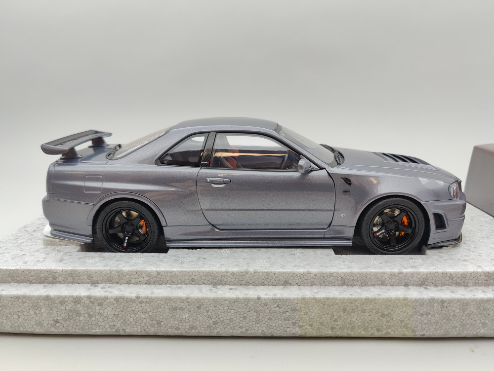 1/18 MotorHelix Nissan Skyline R34 GT-R CRS Gunmetall - Tk Diecast