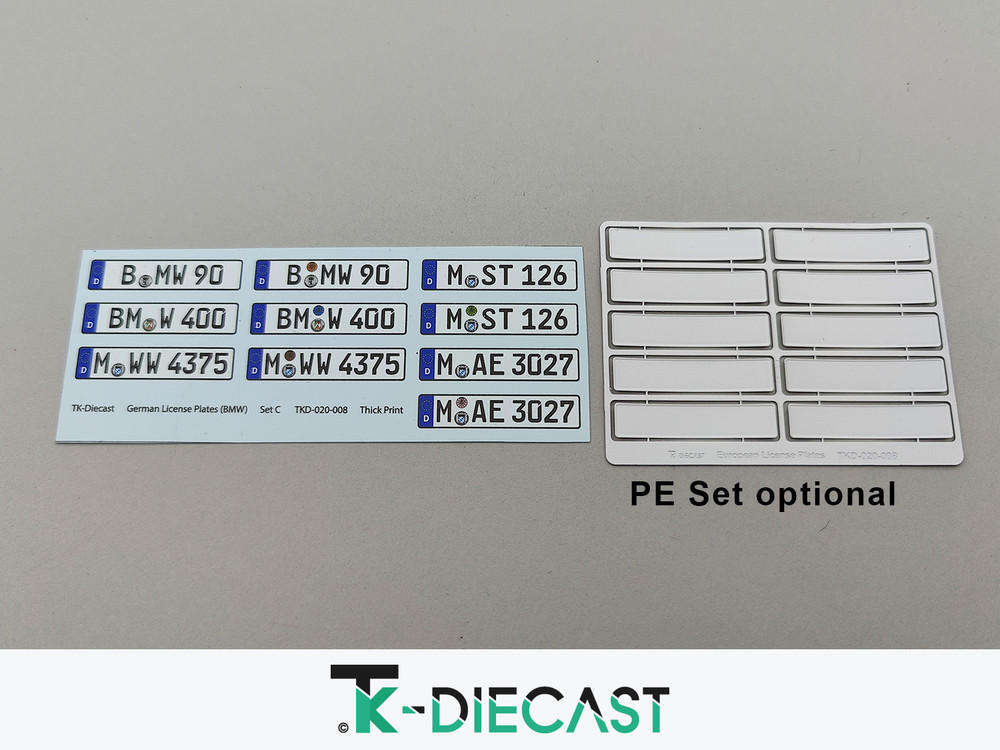 German License Plate Pre-Made Decal Set PE Metal
