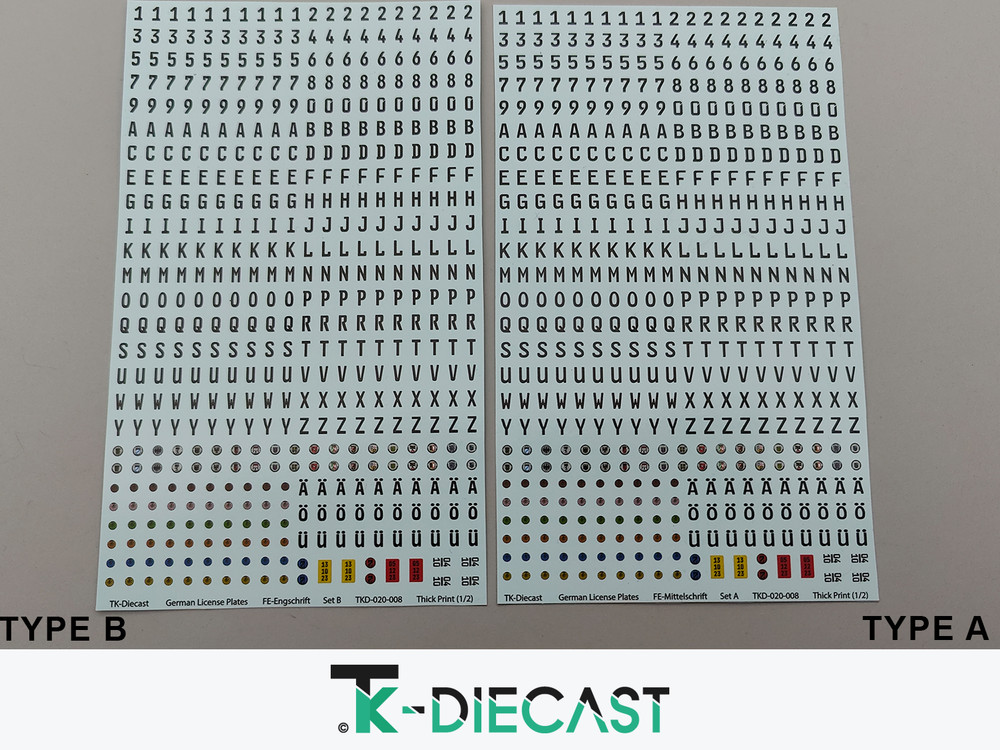 DIY German License Plate Universal Decal Set PE Metal