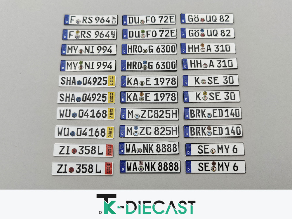 DIY German License Plate Universal Decal Set PE Metal