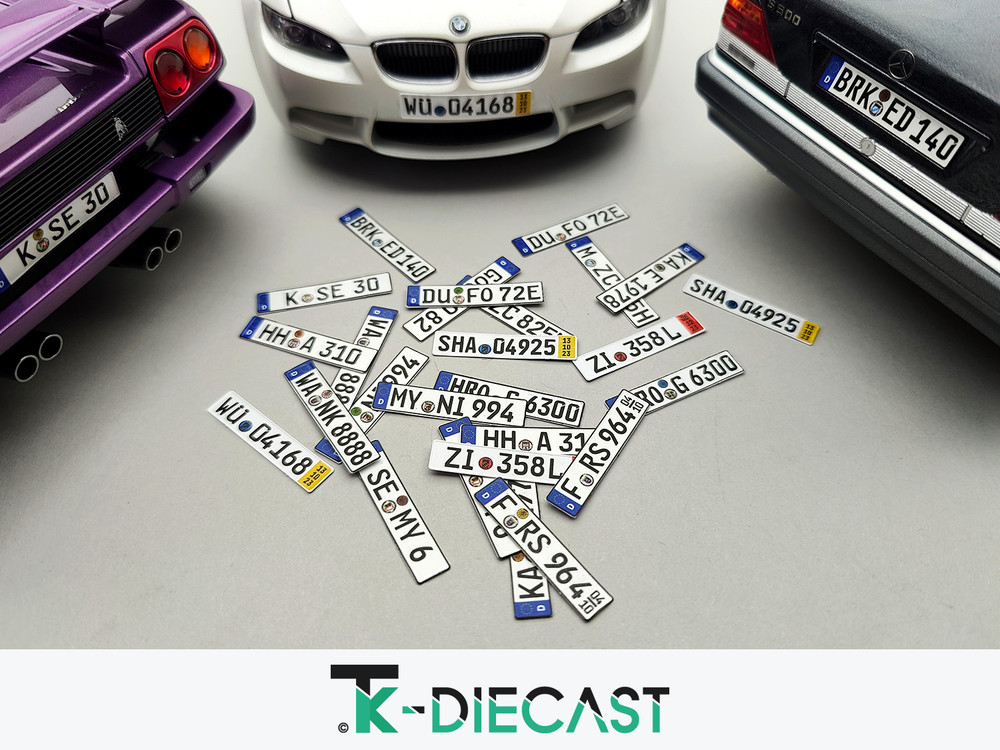 DIY German License Plate Universal Decal Set PE Metal
