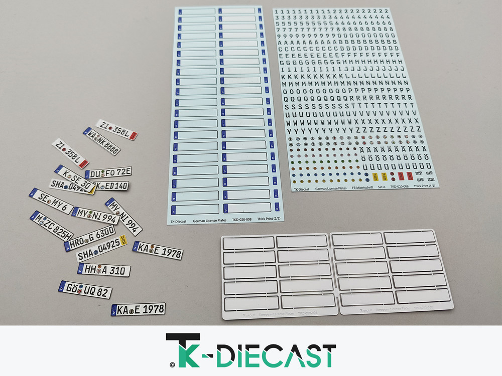 DIY German License Plate Universal Decal Set PE Metal