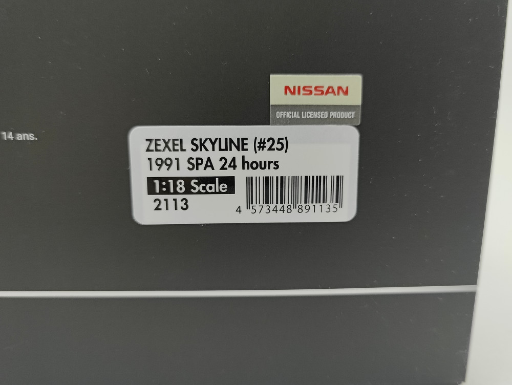1/18 Ignition IG2113 Nissan Skyline GT-R ZEXEL SPA 1991 #25 - Tk