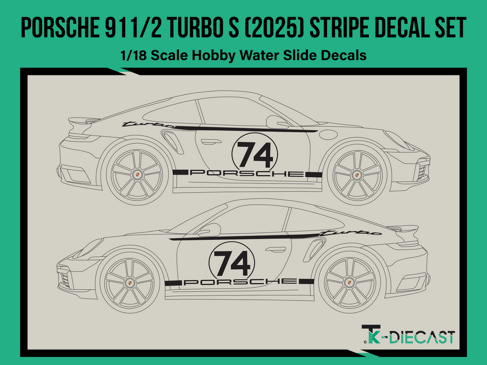 Porsche 911 992 Turbo S 74 (2025) Stripe Decal Set