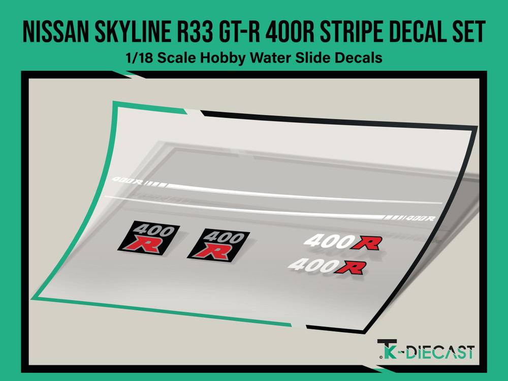 Nissan Skyline R33 GT-R 400R Stripe Decal Set - Tk Diecast