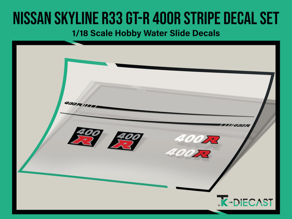 Nissan Skyline R33 GT-R 400R Stripe Decal Set - Tk Diecast