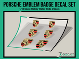 Porsche Emblem Badge Decal Set