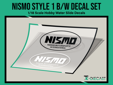 Nismo Style 1 Black & White Decal Set