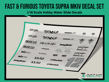 Fast & Furious Toyota Supra MKIV Decal Set