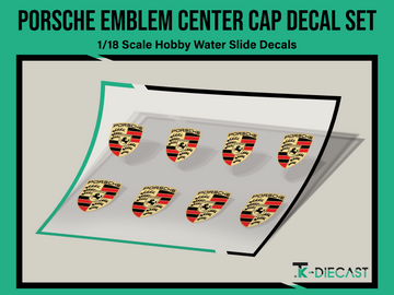 Porsche Emblem Center Cap Decal Set 
