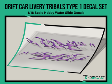 Drift Car Livery Tribals Type 1 Decal Set