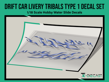 Drift Car Livery Tribals Type 1 Decal Set