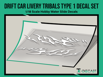 Drift Car Livery Tribals Type 1 Decal Set