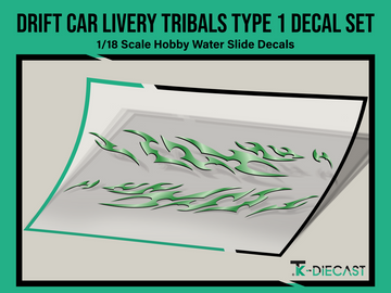 Drift Car Livery Tribals Type 1 Decal Set