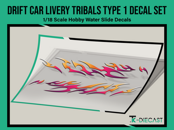 Drift Car Livery Tribals Type 1 Decal Set