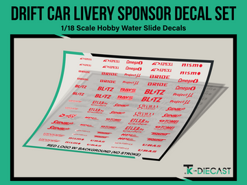 Drift Car Livery Sponsor Decal Set