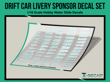 Drift Car Livery Sponsor Decal Set