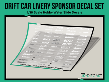 Drift Car Livery Sponsor Decal Set