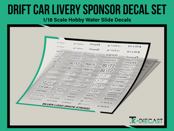 Drift Car Livery Sponsor Decal Set