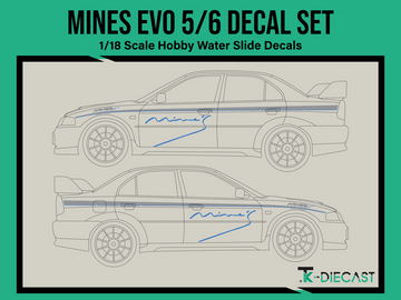 Mitsubishi Lancer Evolution Evo V / VI / 5 / 6 Mines Decal Set