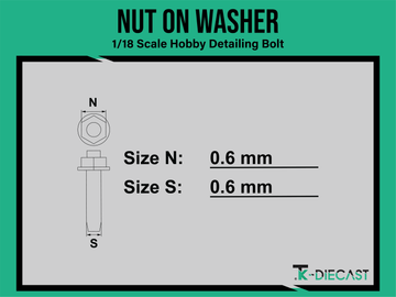 Detailing Bolt - Ø0,60mm nut on washer 