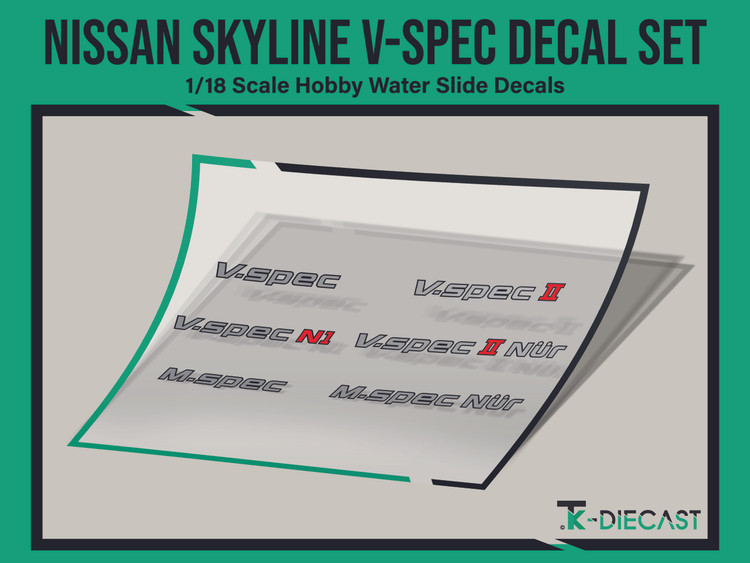 Nissan Skyline R34 V-Spec I II N1 M-Spec Nür Badge Decal set - Tk