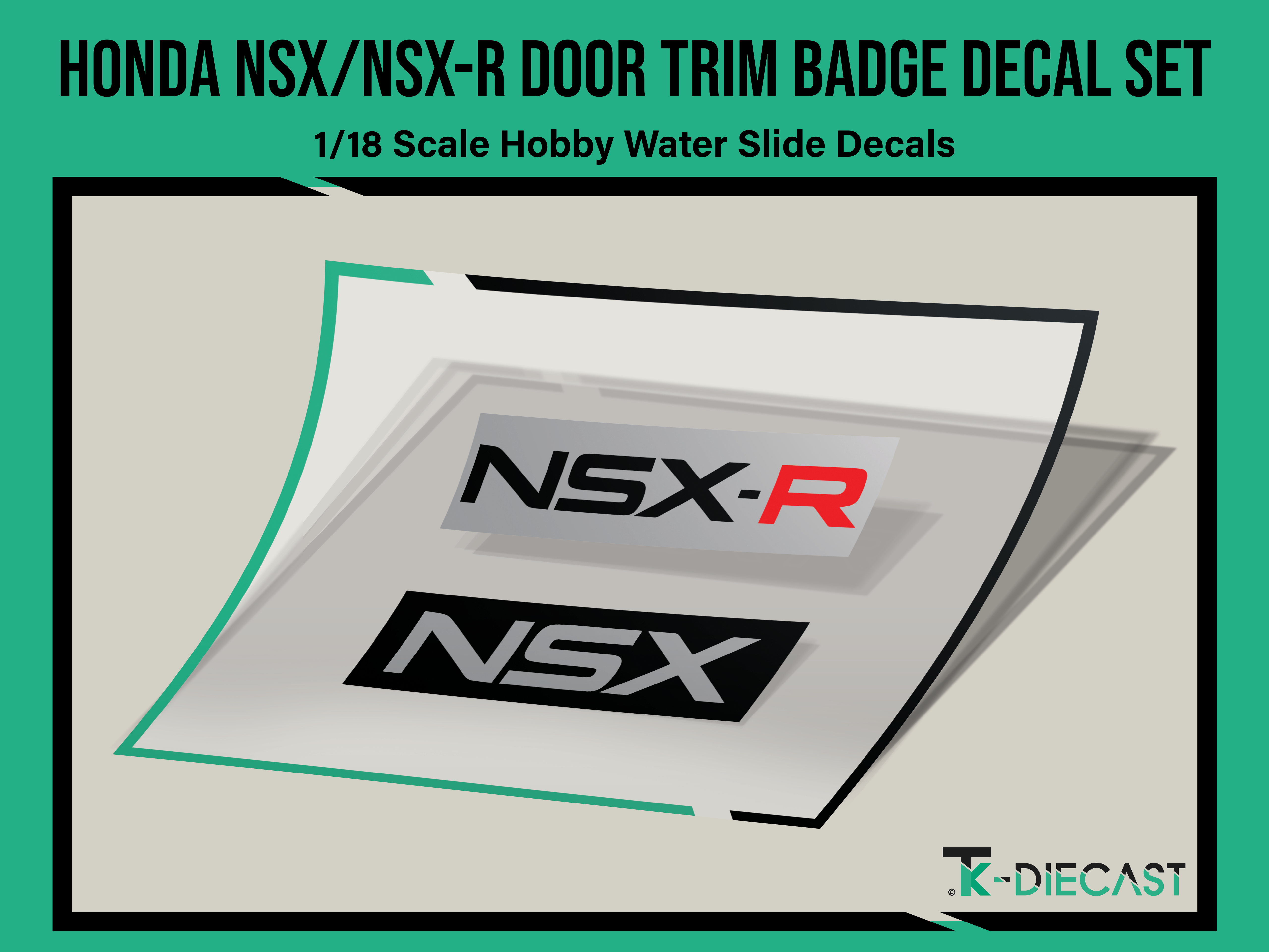 Honda NSX NSX-R Door Trim Badge Decal Set - Tk Diecast