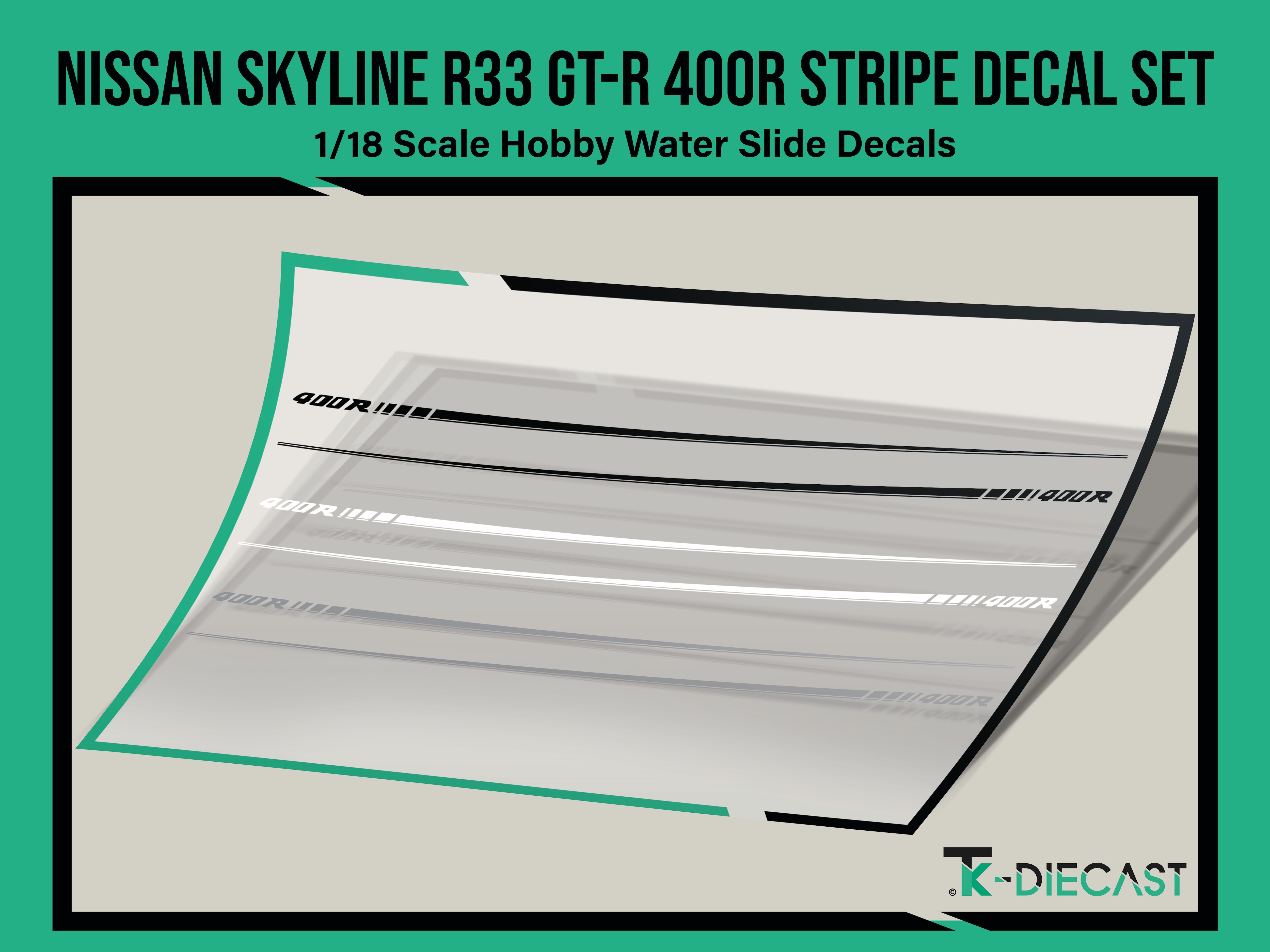 Nissan Skyline R33 Gt R 400r Stripe Decal Set Tk Diecast