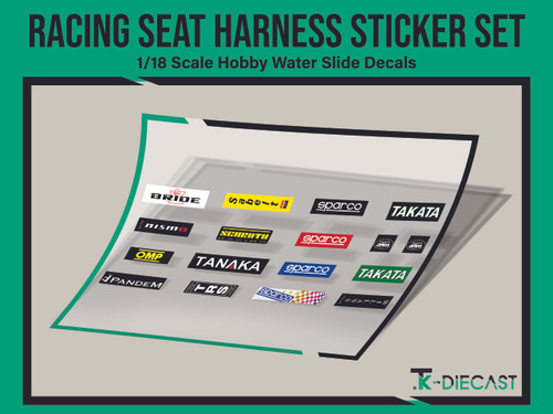 Customized Harness Sticker Paper Racing Seat Harness Sticker Set - Tk Diecast