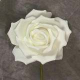 NAT * Foam Rose 6" w/Stem Ivory