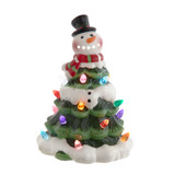 KA * 9" Lighted Ceramic Snowman
