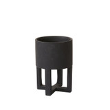 AD * Santurce Footed Pot 5.25"x8.25" Black