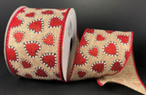 JAS *  DW Burlap BlackRed Hearts40/10