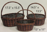 JBI * Oval Basket Stained 17.5" Lge