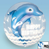 Happy Birthday Dolphin 24" Bubble Balloon TK-207