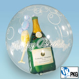 Happy Birthday Champagne 24" Bubble Balloon TK-215