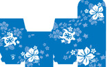 FDS-BOX100-BL Gift Box 1pc 3x3x2" Blue Flower