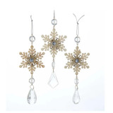 KA * 6.5" Snowflake Drop Gold/Clear