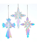 KA * 4.75" Cross Ornament Iridescent