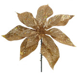 NIC *  8.5" Poinsettia Pick Gold 