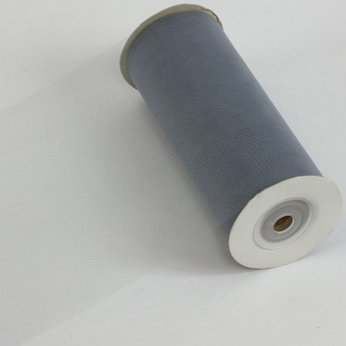 NAT * Tulle 6" x 25yd Silver
