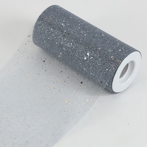 NAT * Sprkl Organza Roll 6"x25yd Silver NAT * Sprkl Organza Roll 6"x25yd Silver