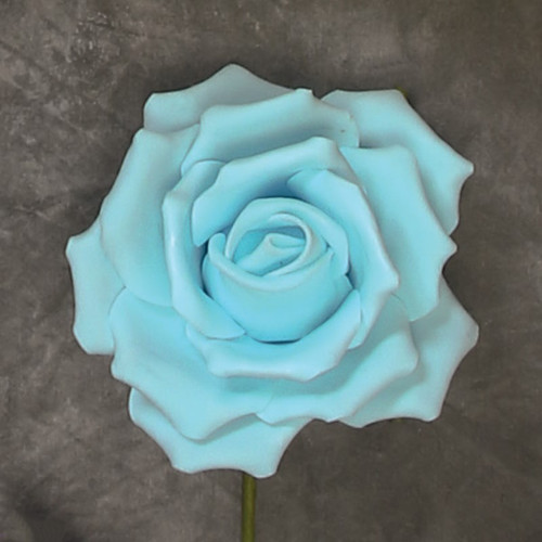 NAT * Foam Rose 10" w/Stem Blue